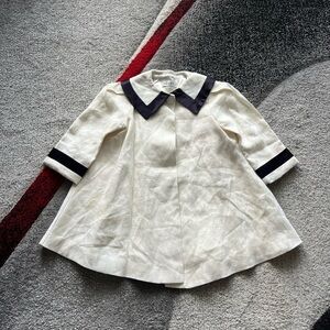 Helena Vintage Girls Linen Peacoat